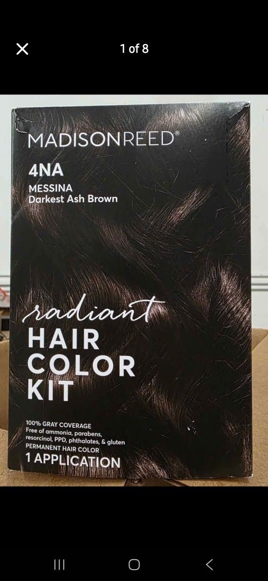 Madison Reed Radiant Permanent Hair Color Kit, Messina, (4NA), Darkest Ash Brown, 8-Piece Kit