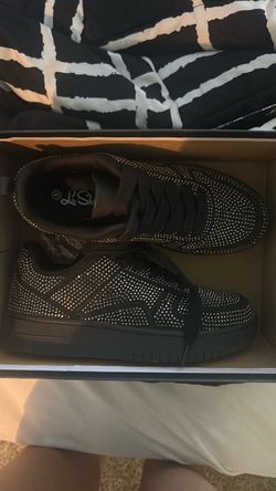 Black Rhinestone Sneakers