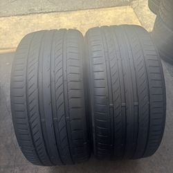 Tengo un par de llantas en muy buenas condiciones, marca continental 265/30R20 instaladas y balanceadas por el mismo precio