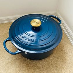 Le Creuset New #28 7.25qt cast iron Oven pot pan rare Indigo navy