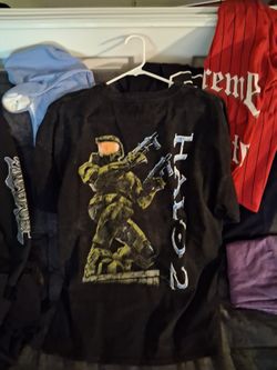 Black Washed Oversized Heavyweight  Halo 2 Sbirt