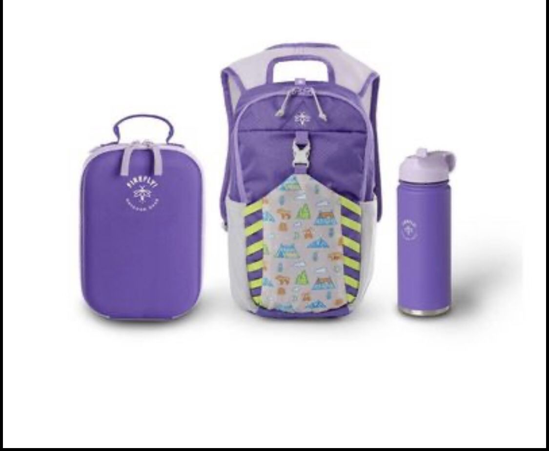💜💜 Firefly, outdoor gear youth adventure combo Includes a backpack, lunch box ,bottle💜💜