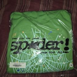 Sp5der Punk V2 Rhinestone Hoodie (Green)