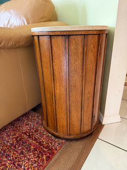 Tommy Bahama Ocean Club Fiji Drum Table – Travertine Stone Top