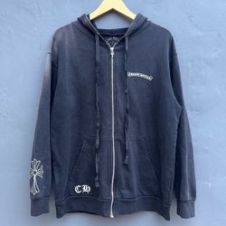 Chrome Hearts Zip Up Hoodie Cemetery Cross