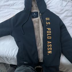 U.S. Polo Assn. Sherpa-Lined Zip Hoodie – Size Small – Excellent Condition