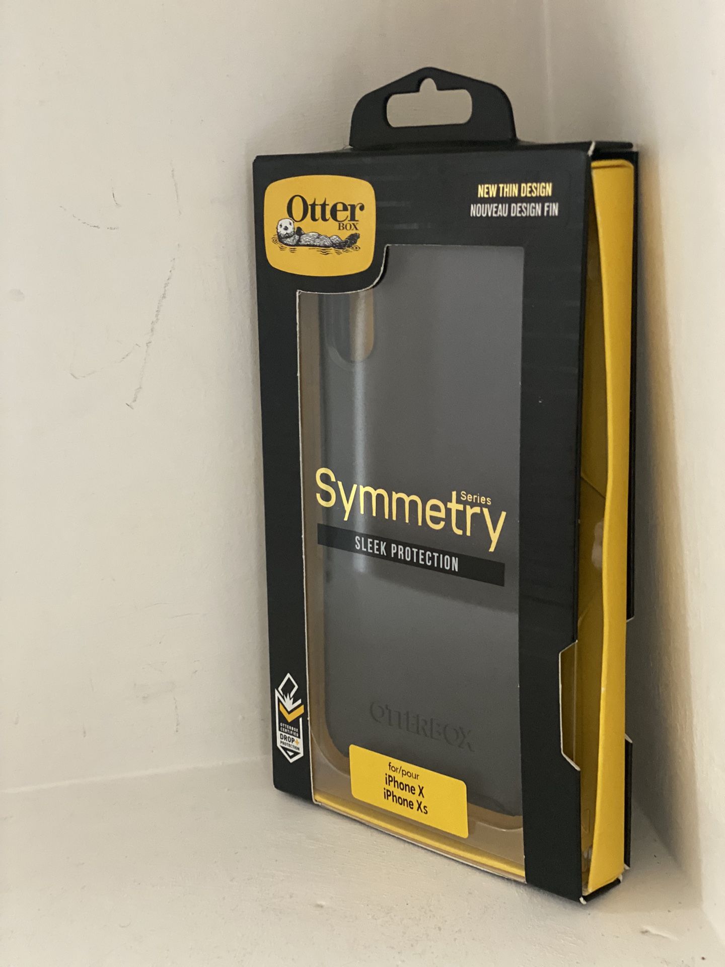 OtterBox Symmetry Series - Back cover for cell phone - polycarbonate, synthetic rubber - black - for Apple iPhone X Xs