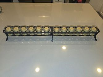 12-Cup Wrought Iron Votive Candle Holder/Centerpiece 29 Inches Long