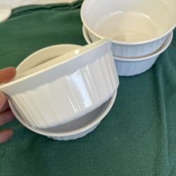 Corning 4 White Bowls 