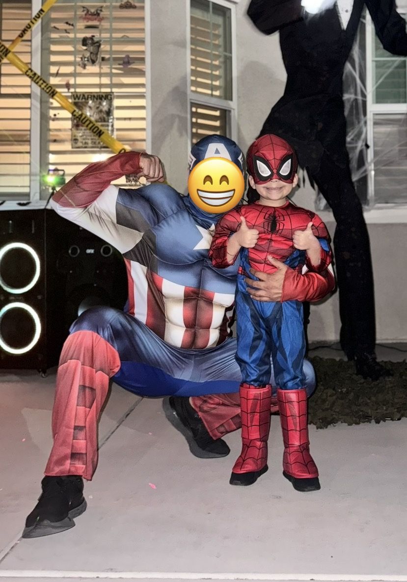 Costume Captain America And Spiderman 