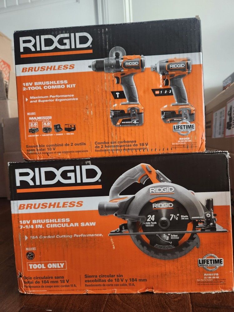 Rigid Tool Kits Hammer Drill And Recip Saw