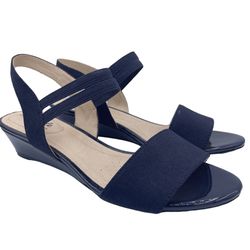 NEW Life Stride Yolo wedge sandals navy blue women Size 7 1/2M