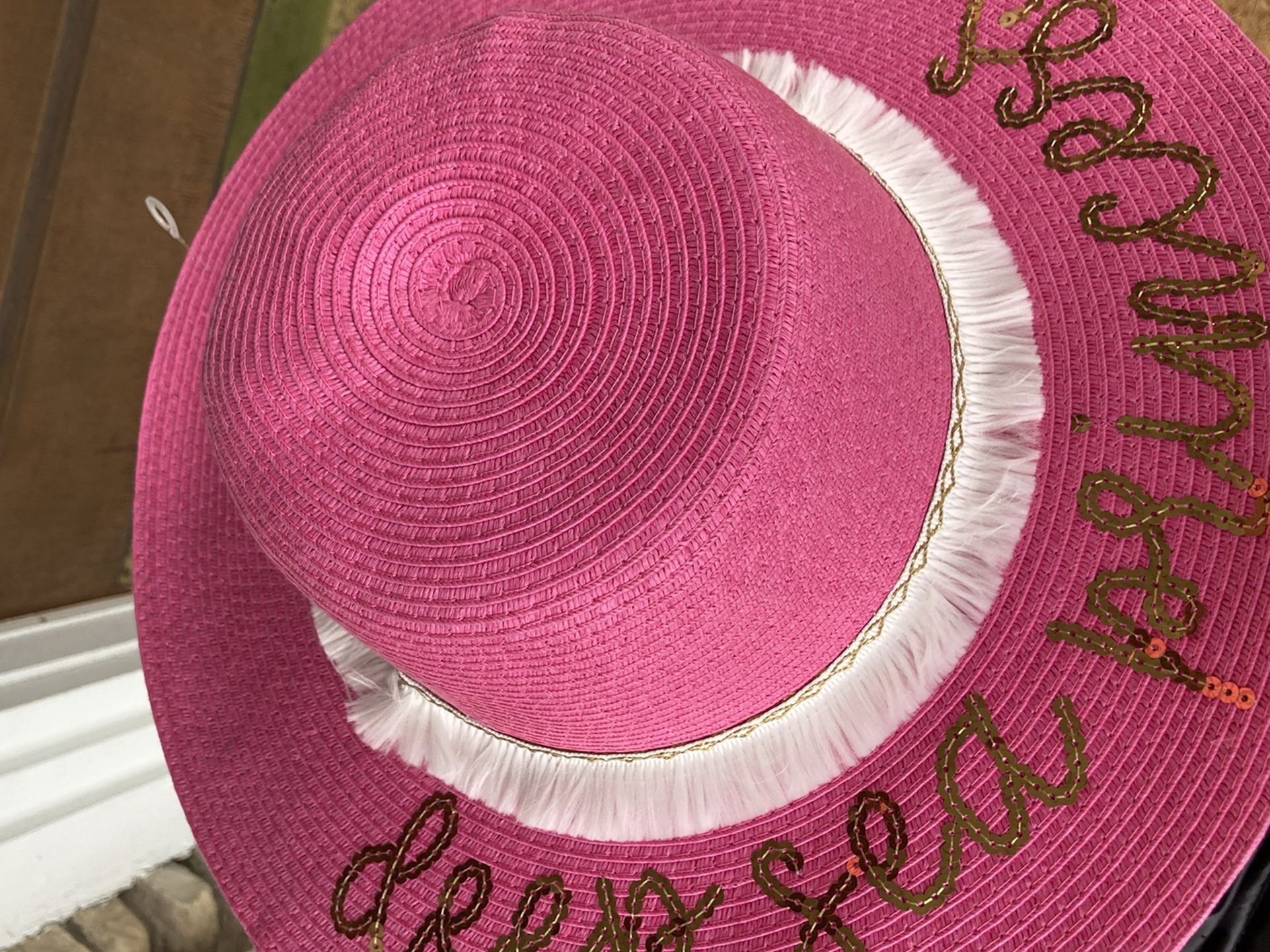 Brand new Mudpie mermaid Pink sun hat 