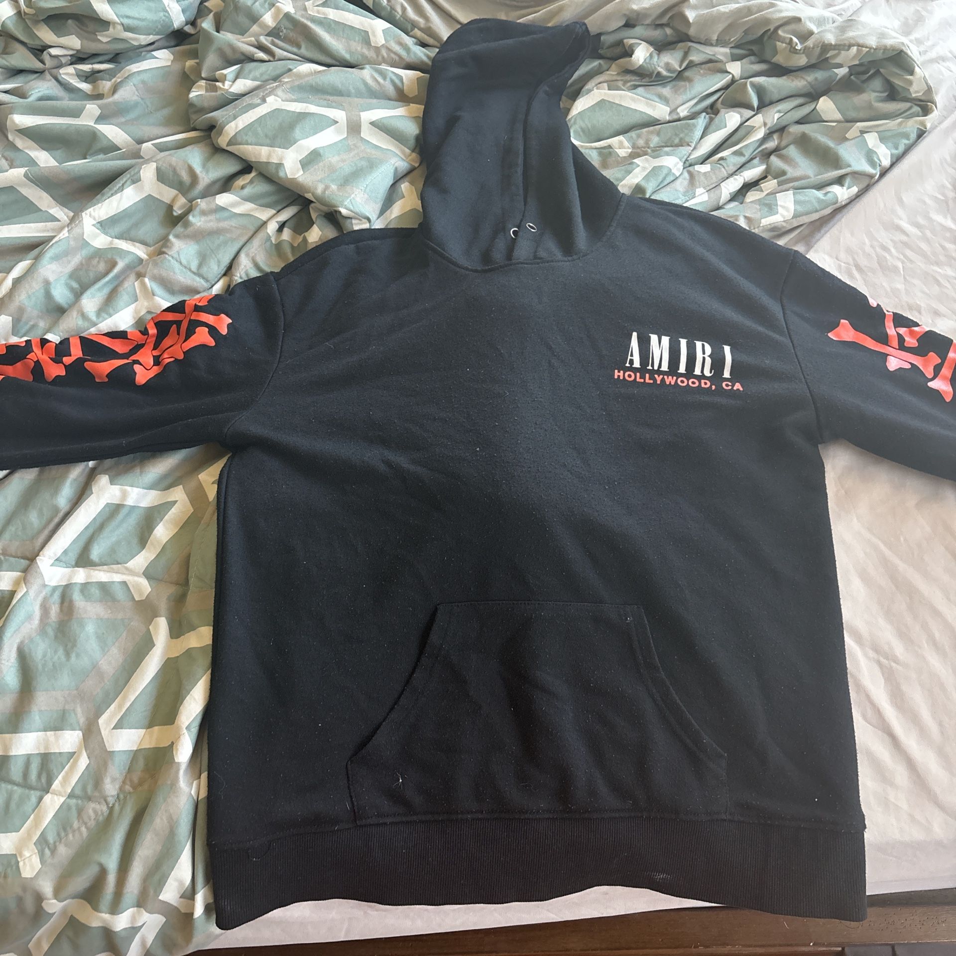 Amiri Orange Hoodie Bones