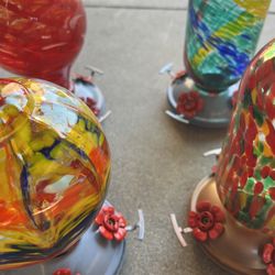 Glass Hummingbird Feeders