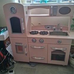 Kids Pink Play Kitchen 