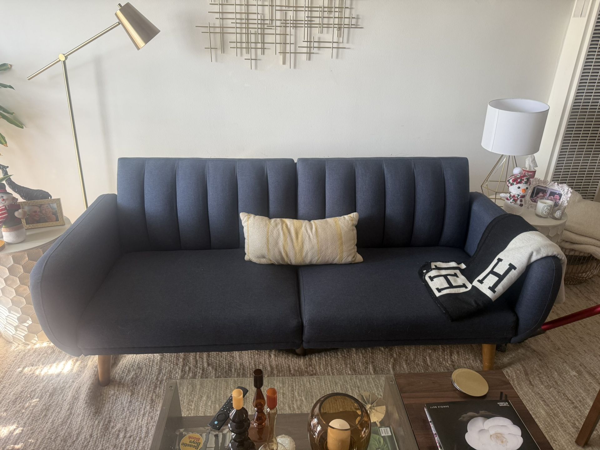 Novagratz Blue Futon/Sleeper Sofa