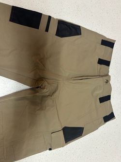 Tan Tactical Work Pants with Black Reinforcements