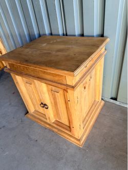 Brown wood sand table nightstand