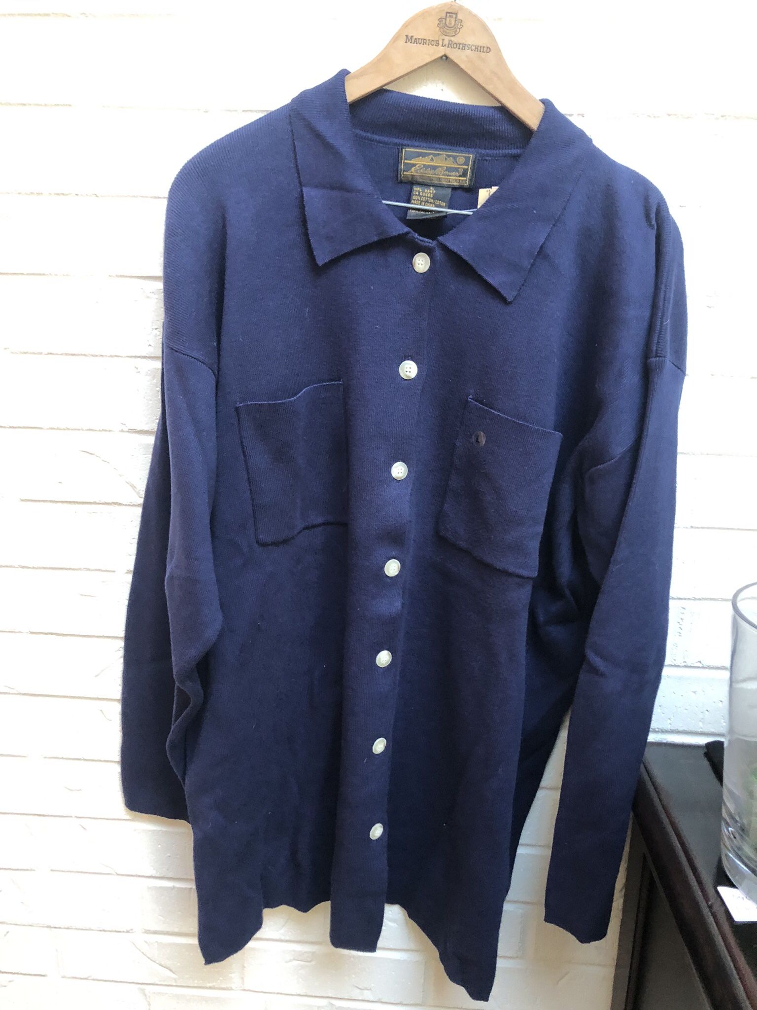 Eddie Bauer Women’s NWT Cotton Blue Polo Shirt Jacket