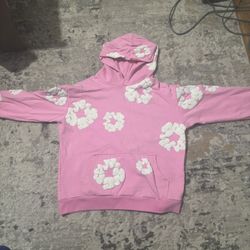Pink Denim Tear Hoodie