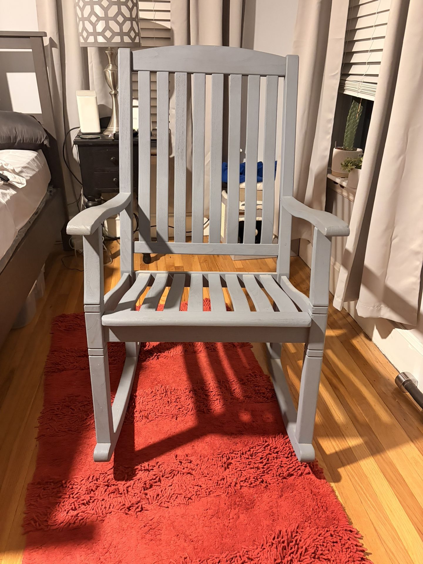 Free - Grey Wooden Rocking Chair