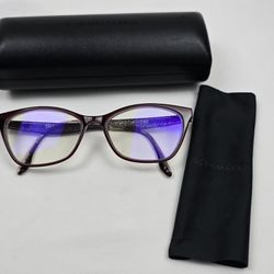 BCBGMAXAZRIA Women’s Eyeglasses Burgundy Frame – Prescription Lenses – Excellent