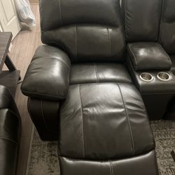 Couch - Console Loveseat  W/ Motor Power Recliner 