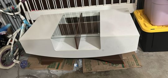 White glass coffee table