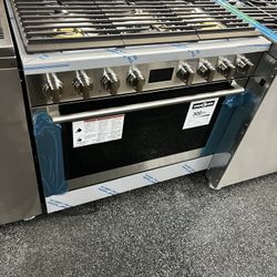 Electrolux Stainless Steel 36” Wide Dual Fuel Range New 