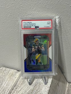 2022 Panini Prizm Aaron Rodgers #103 Red White Blue Prizm PSA 9 MINT Packers