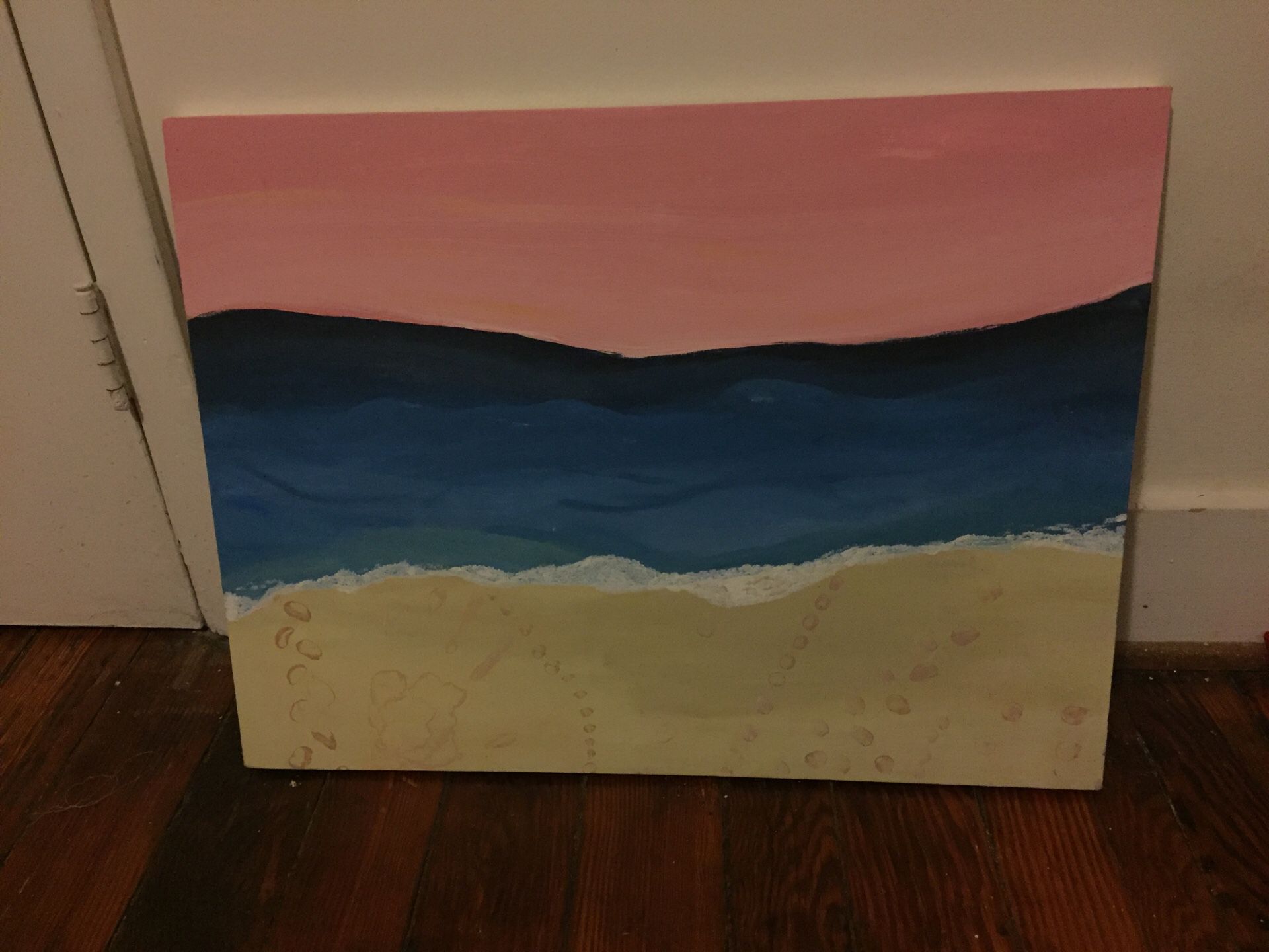 Beach sunset painting on canvas