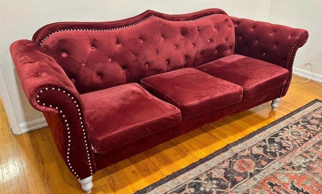 Red Velvet Couch