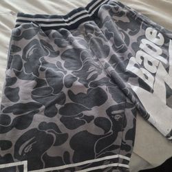 Inspired by A Bathing Ape (BAPE) Camouflage Basketball Shorts (Size Medium)