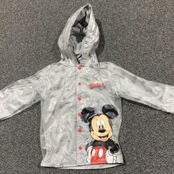 Disney Mickey Mouse boys size 3T hooded polyvinyl rain coat jacket - worn once like new 