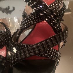 Jeffrey Campbell California Size 9 Black Metal Heels 