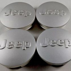 Jeep 64mm 2.5" Silver Wheel Center Cover Caps Grand Cherokee Wrangler Compass