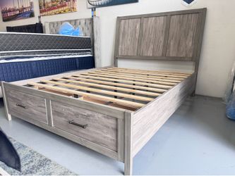 Queen Wood Storage Bed Frame - New In Box!