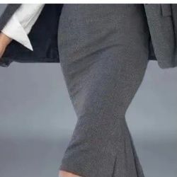 Solid Zip Back Skirt - Size S