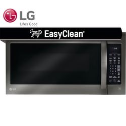 LG EasyClean 2-cu ft 1000-Watt Over-the-Range Microwave with Sensor Cooking (Black Stainless Steel)