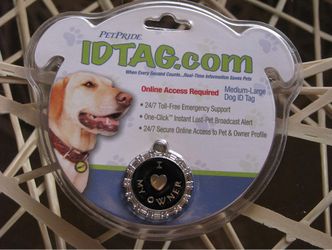 Dog ID tag for medium/large dogs, new