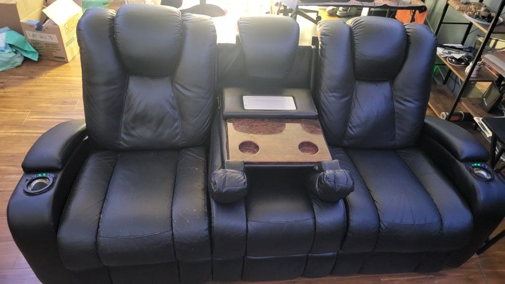 Black Powered Reclining Loveseat FREE