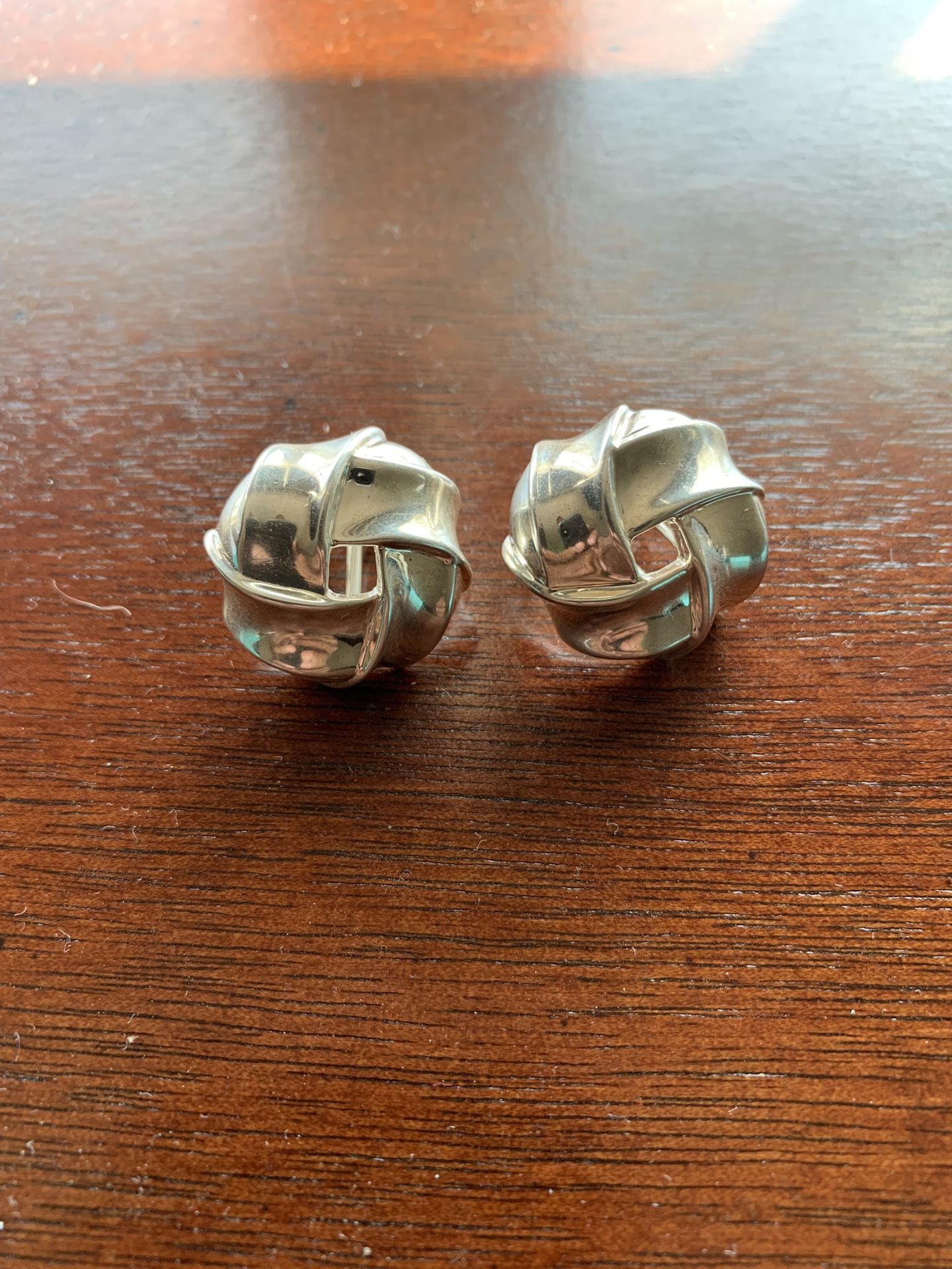 Tiffany and Co. vintage woven knot button earrings