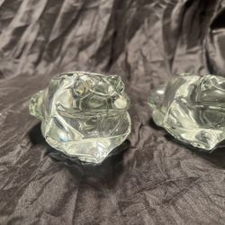 2 Crystal Frog Candle Holder 