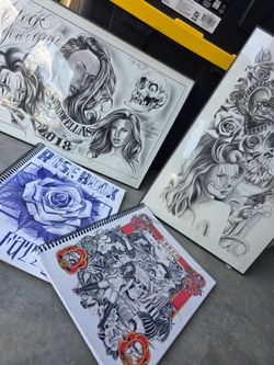 Tattoo Flash Books + Framed Prints Bundle