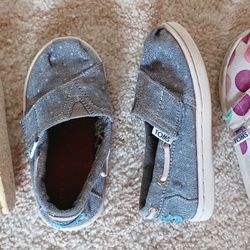 3 x Pairs of Toddler Toms shoes - Sizes 4 & 6