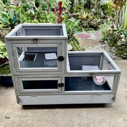 Hamster, Guinea Pig, Rabbit Cage on Wheels:  39.75”W x19.75”D x 30.5”H