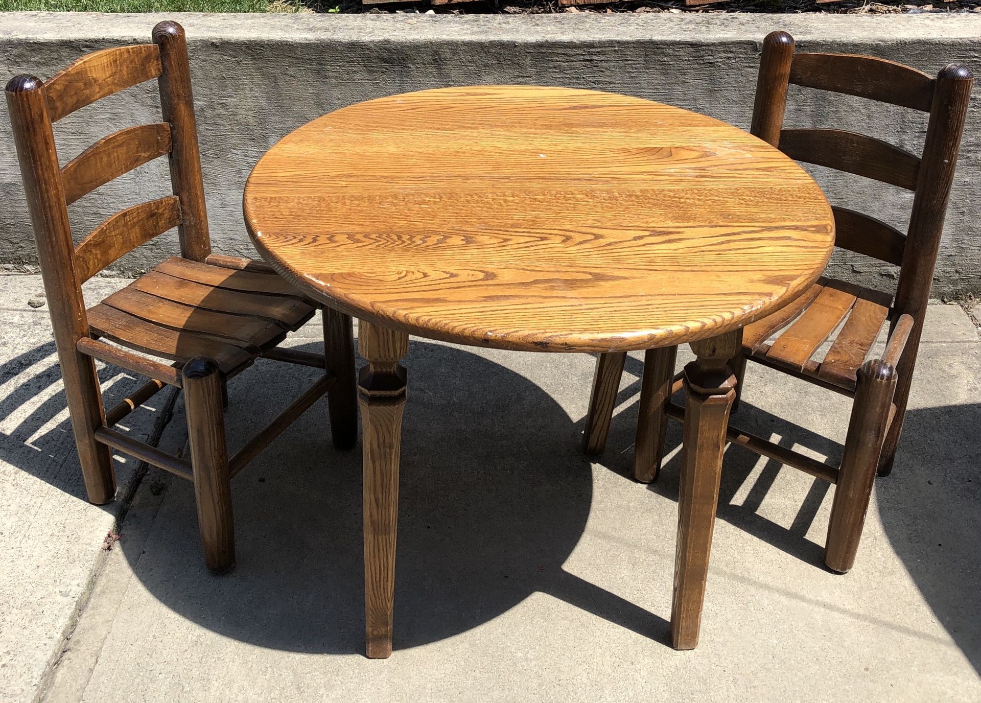 Kids wooden table & chairs.