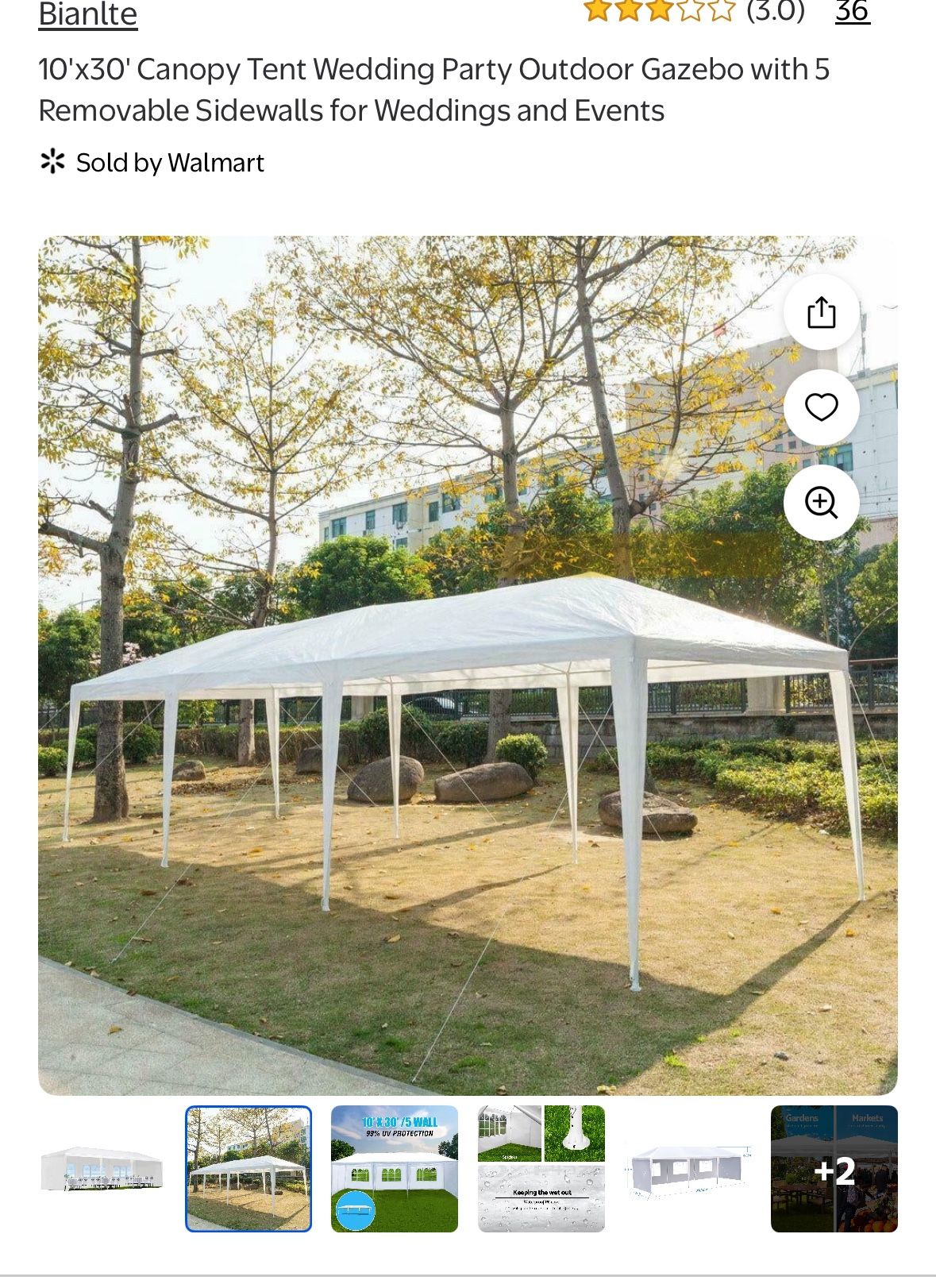 10'x30' Canopy Tent Outdoor