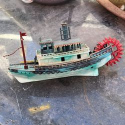 Vintage Model 1970S Aquarium Model Sunken Ship